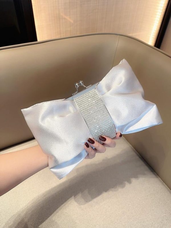 Silver Satin Clutch Cheap