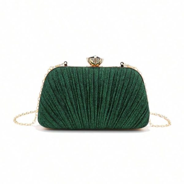 Lurex Glitter Clam Clutch Evening Bag ~ Blue ~ Green Hot on Sale