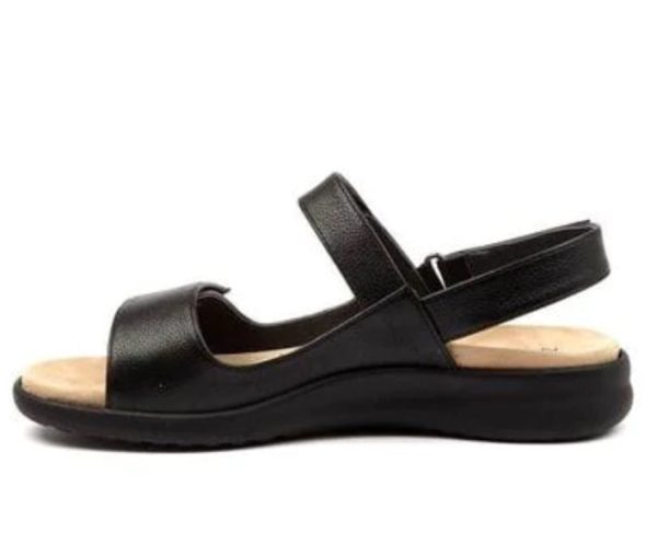 Ziera Benji ~ Tan ~ Black ~ Leather Sandal For Discount