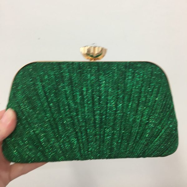 Lurex Glitter Clam Clutch Evening Bag ~ Blue ~ Green Hot on Sale