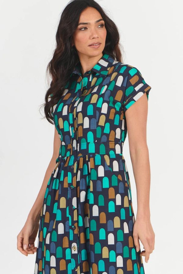 Cali Shirtdress Green Geo on Sale