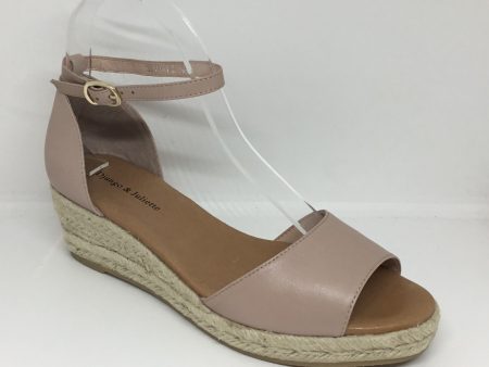 Django & Juliette Skip Rose Leather Espadrille Wedge Online