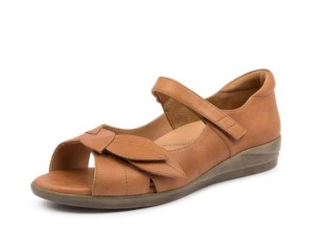 Ziera Disco Tan Leather Sandal Hot on Sale