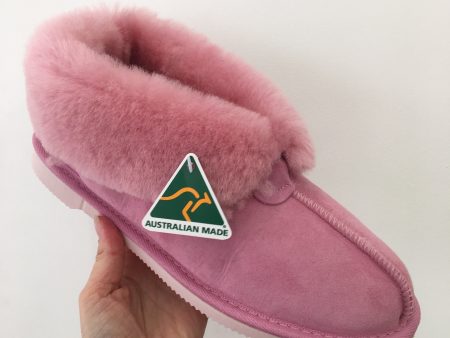 Ladies Ankle Slipper pink Aust Made Supply