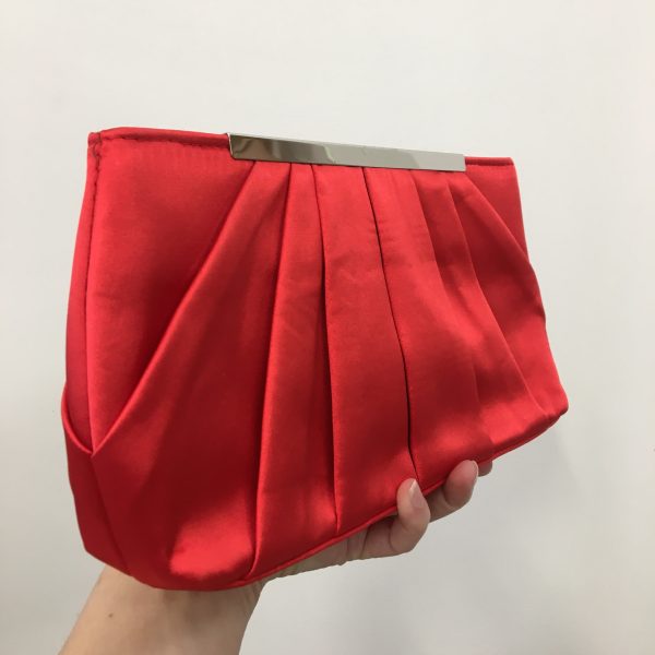 Elegant Satin Clutch ~ Navy ~ Green ~ Soft Pink ~ Red Online Sale