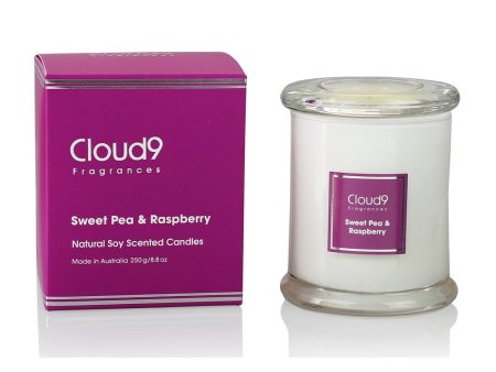 Cloud 9 Fragrances Sweet Pea & Raspberry Jar Candle 250g For Cheap