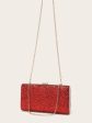 Evening Glitter Clutch ~ Red ~ Silver Cheap