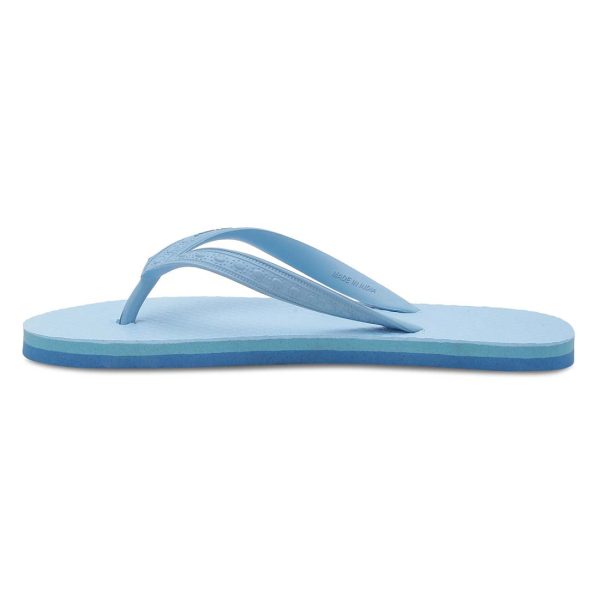 Women s Sky Blue Rubber Based Flip Flops Online Hot Sale