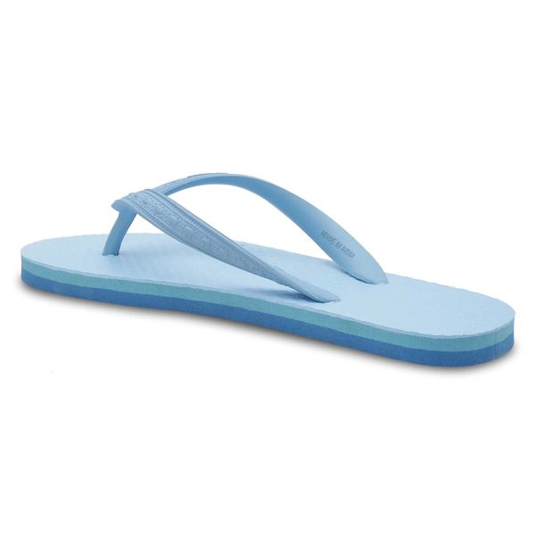 Women s Sky Blue Rubber Based Flip Flops Online Hot Sale