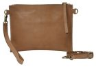 Cosgrove and Co Tan leather clutch For Cheap