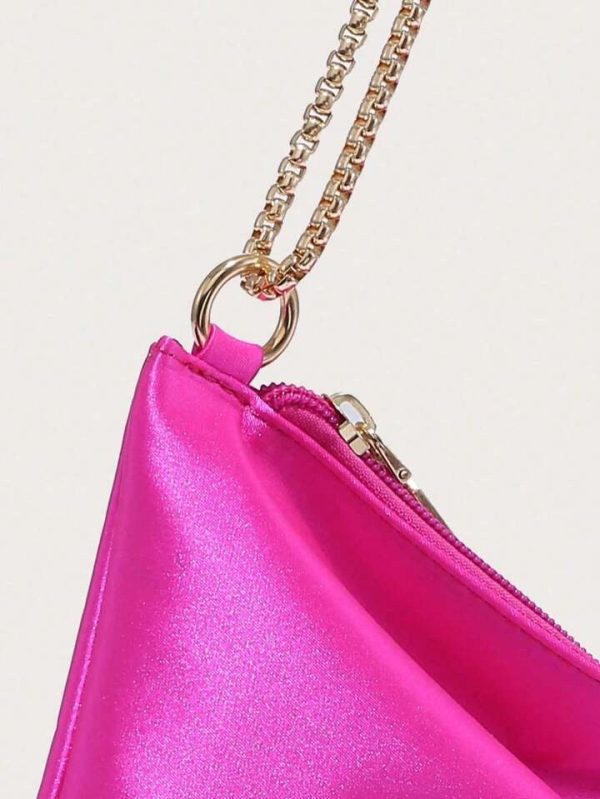 Hot Pink Satin Clutch Cheap