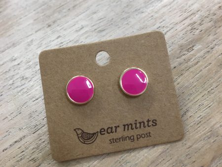 Ear Mints Earrings  Pink Enamel For Sale