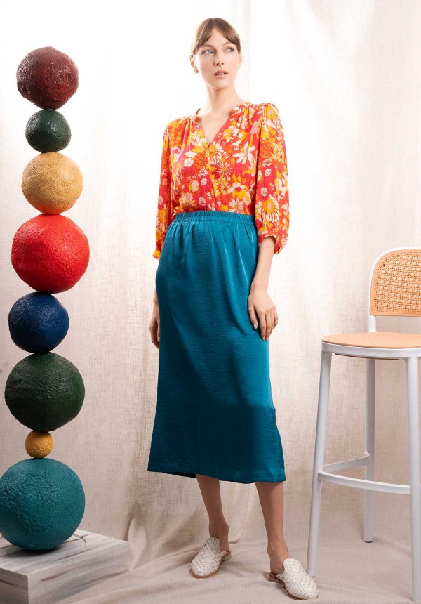 Skirt J94161 Bleu-Canard Online Hot Sale