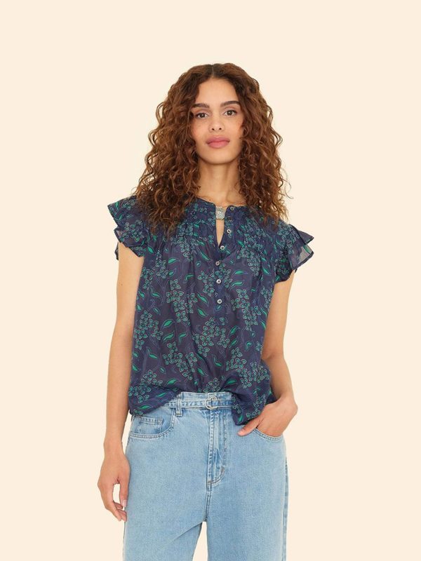 Blouse X5wlp000 Bria Top Navy-Green Online Sale