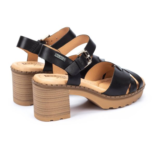 Canarias Heeled Leather Sandal by Pikolinos on Sale