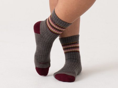 9502 Women s Multi Stripe Cushioned Micro Crew Socks by Wide Open Supply