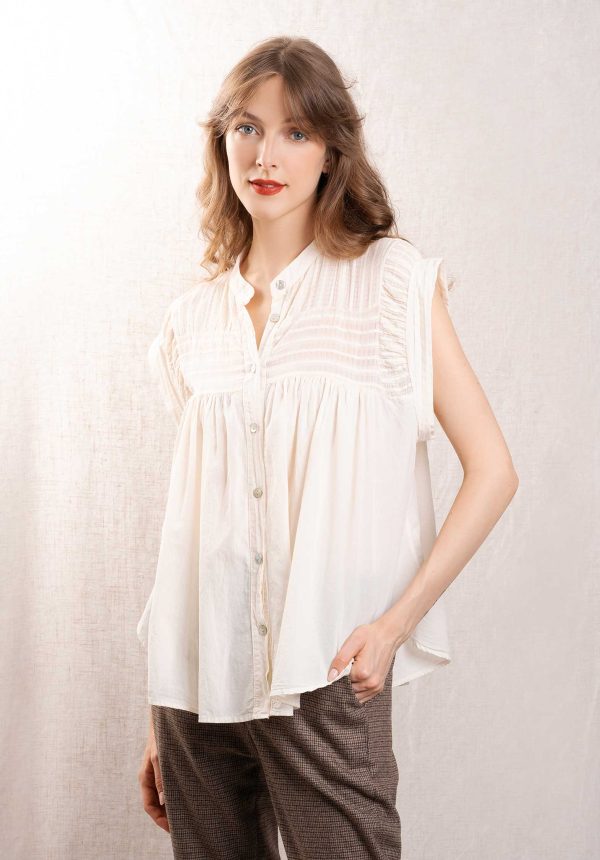 Blouse 94299 Cream on Sale