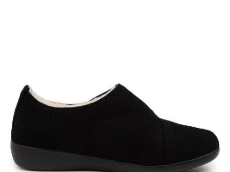 Ziera Fliss Black slippers Cheap